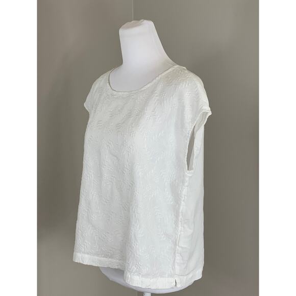 Cynthia Rowley White Linen Blouse Coastal Preppy Summer Vacation Resort Cruise - Picture 2 of 6